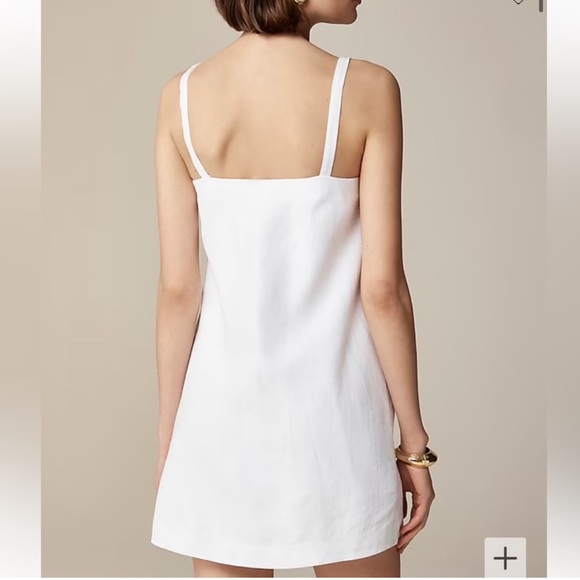 JCrew Linen White Button-Down Dress - Picture 2 of 5